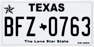TX license plate BFZ0763