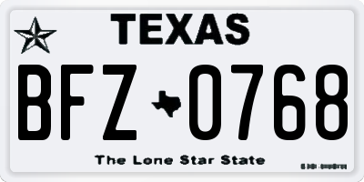 TX license plate BFZ0768