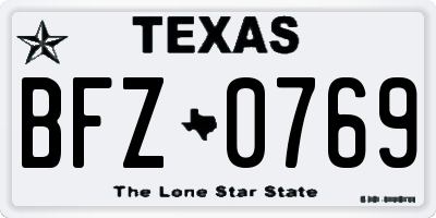 TX license plate BFZ0769