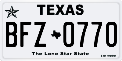 TX license plate BFZ0770
