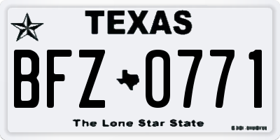 TX license plate BFZ0771