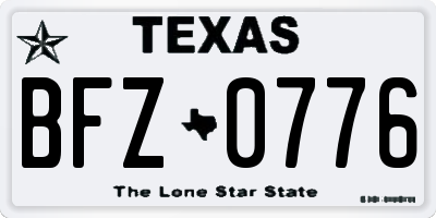 TX license plate BFZ0776