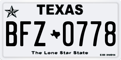 TX license plate BFZ0778