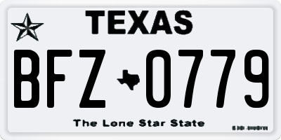TX license plate BFZ0779
