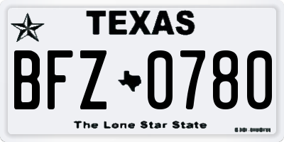 TX license plate BFZ0780