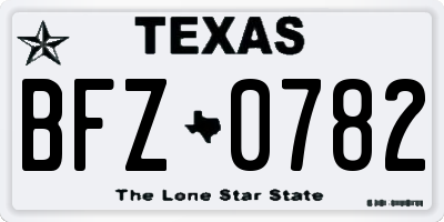 TX license plate BFZ0782
