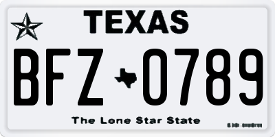 TX license plate BFZ0789