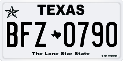 TX license plate BFZ0790