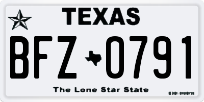 TX license plate BFZ0791