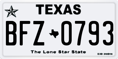 TX license plate BFZ0793