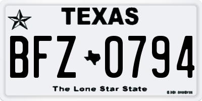 TX license plate BFZ0794