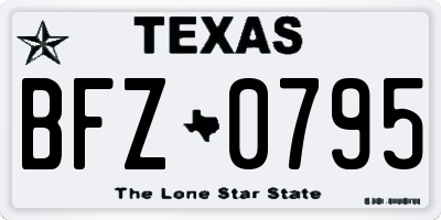 TX license plate BFZ0795