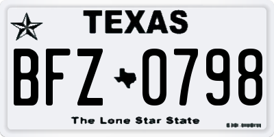 TX license plate BFZ0798