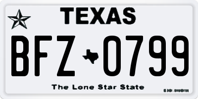 TX license plate BFZ0799