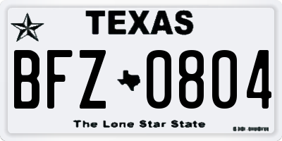 TX license plate BFZ0804