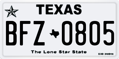 TX license plate BFZ0805