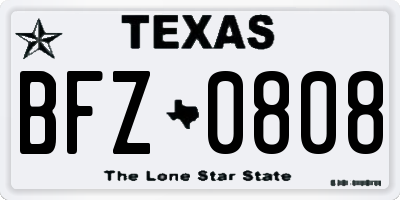 TX license plate BFZ0808