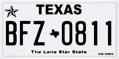 TX license plate BFZ0811
