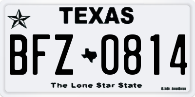 TX license plate BFZ0814