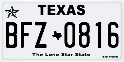 TX license plate BFZ0816