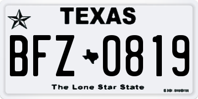 TX license plate BFZ0819