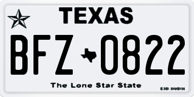 TX license plate BFZ0822