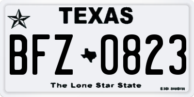 TX license plate BFZ0823