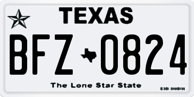 TX license plate BFZ0824