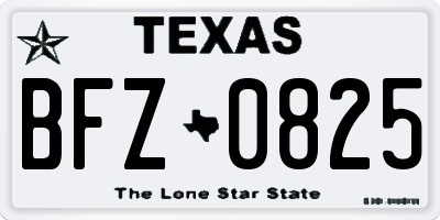 TX license plate BFZ0825