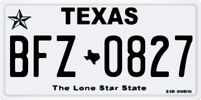 TX license plate BFZ0827