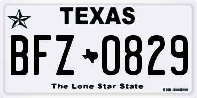 TX license plate BFZ0829