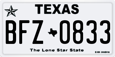 TX license plate BFZ0833