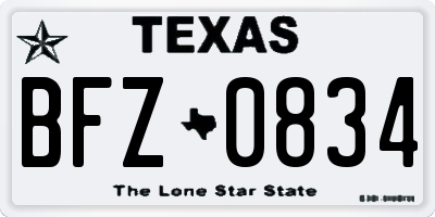 TX license plate BFZ0834