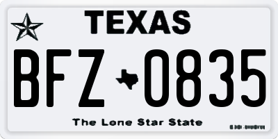 TX license plate BFZ0835
