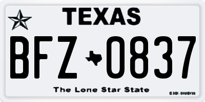 TX license plate BFZ0837