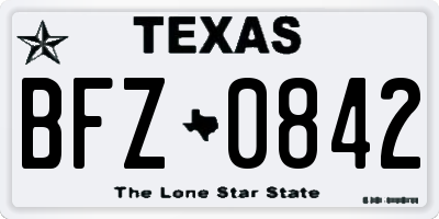 TX license plate BFZ0842