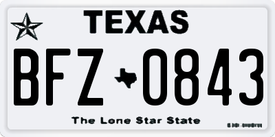 TX license plate BFZ0843