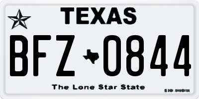 TX license plate BFZ0844