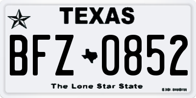 TX license plate BFZ0852