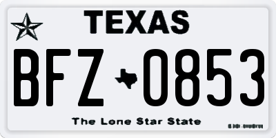 TX license plate BFZ0853