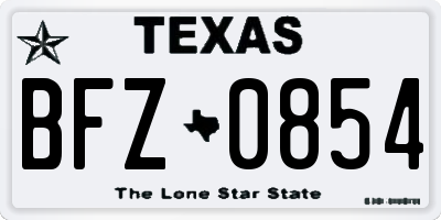 TX license plate BFZ0854