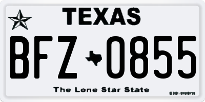 TX license plate BFZ0855