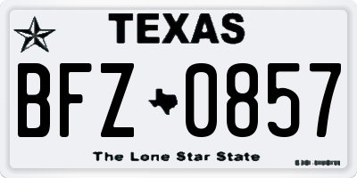 TX license plate BFZ0857