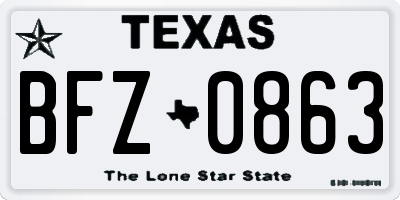 TX license plate BFZ0863