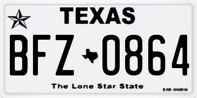 TX license plate BFZ0864