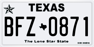 TX license plate BFZ0871