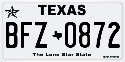 TX license plate BFZ0872
