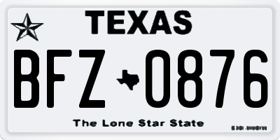 TX license plate BFZ0876