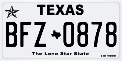 TX license plate BFZ0878