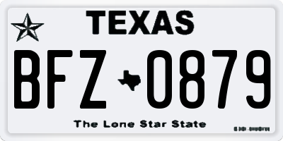 TX license plate BFZ0879